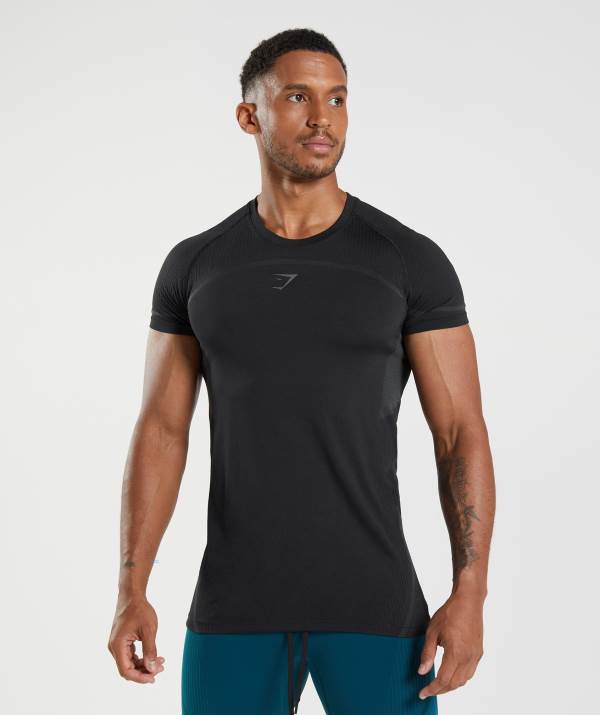 Panske Tricka Gymshark 315 Seamless Čierne | GV8506379
